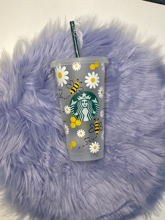 Bees & Daisies Starbucks Cup